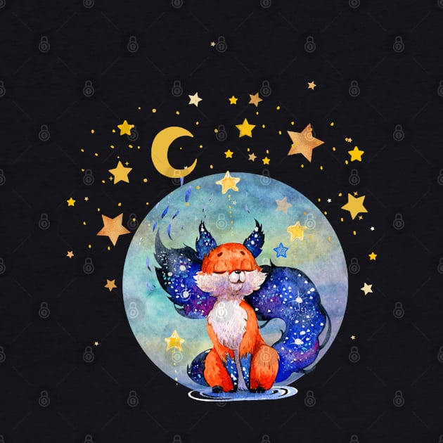 Galaxy Moon Dream Fox by Holisticfox